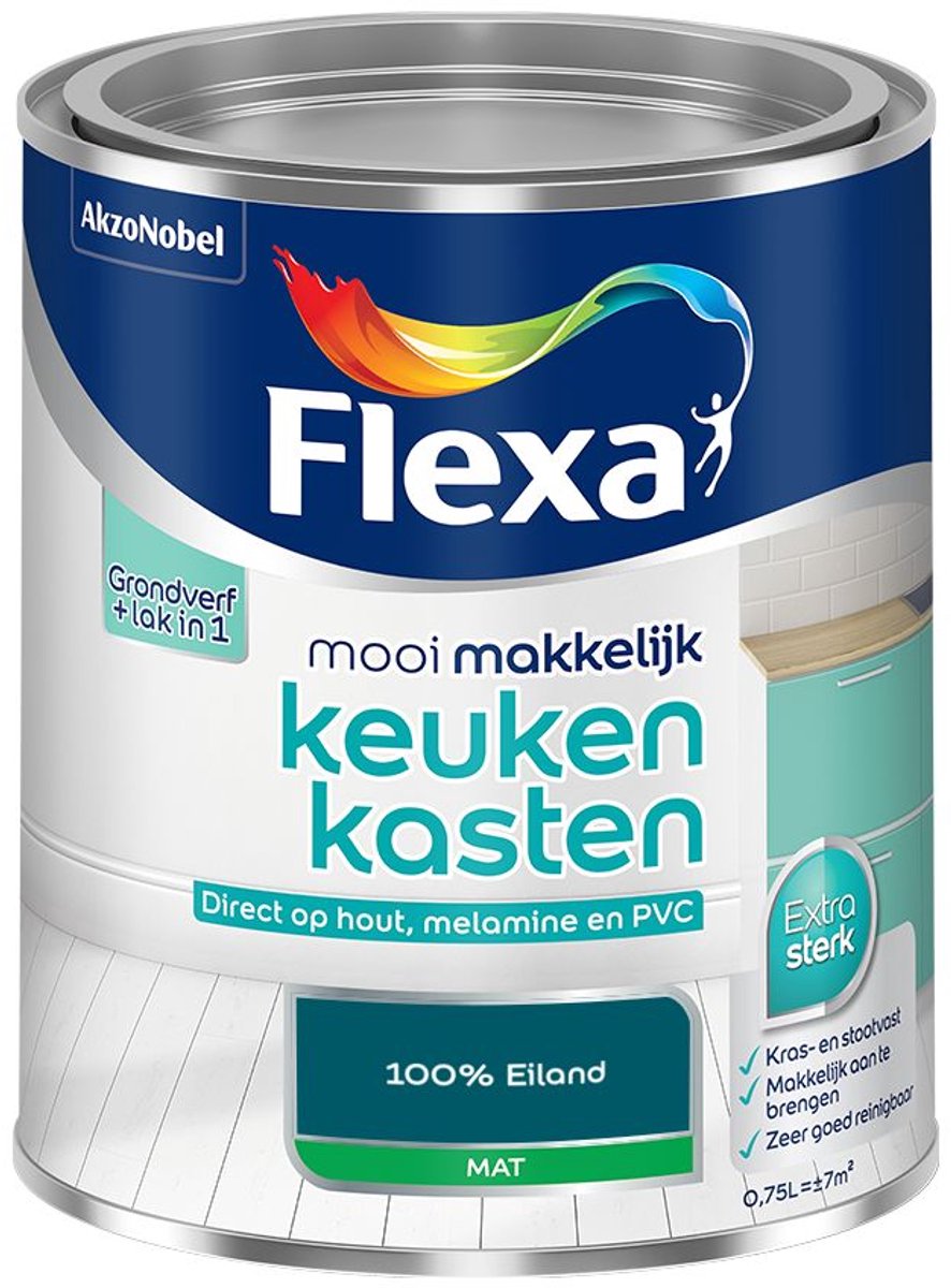 Flexa - Mooi Makkelijk Keukenkasten Mat - 100% Eiland - Mengverf - 0.75 L