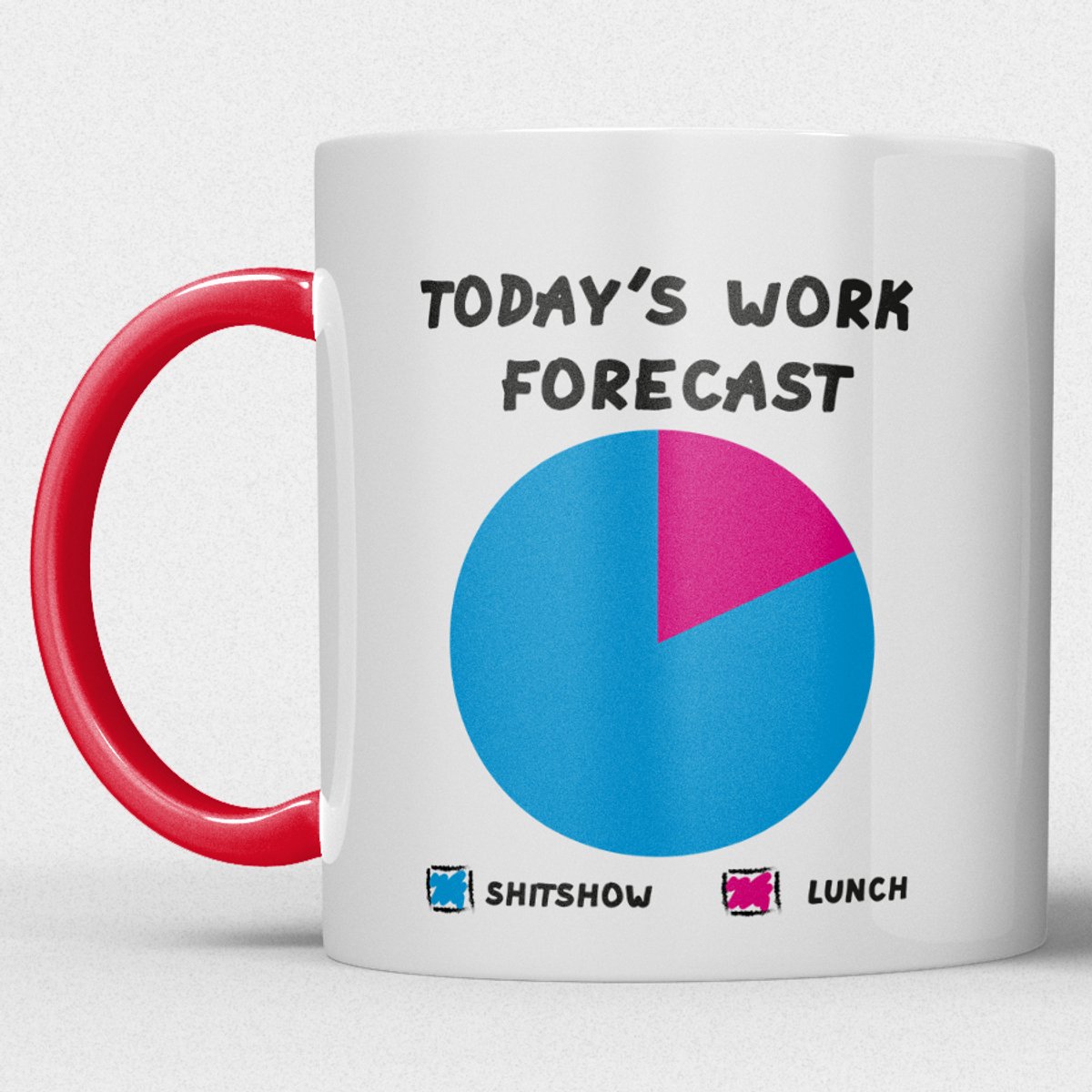Today’s Work Forecast | Grappige Koffiemok met Tekst | Origineel Cadeau voor Collega’s & Kantoorhumor | Rood