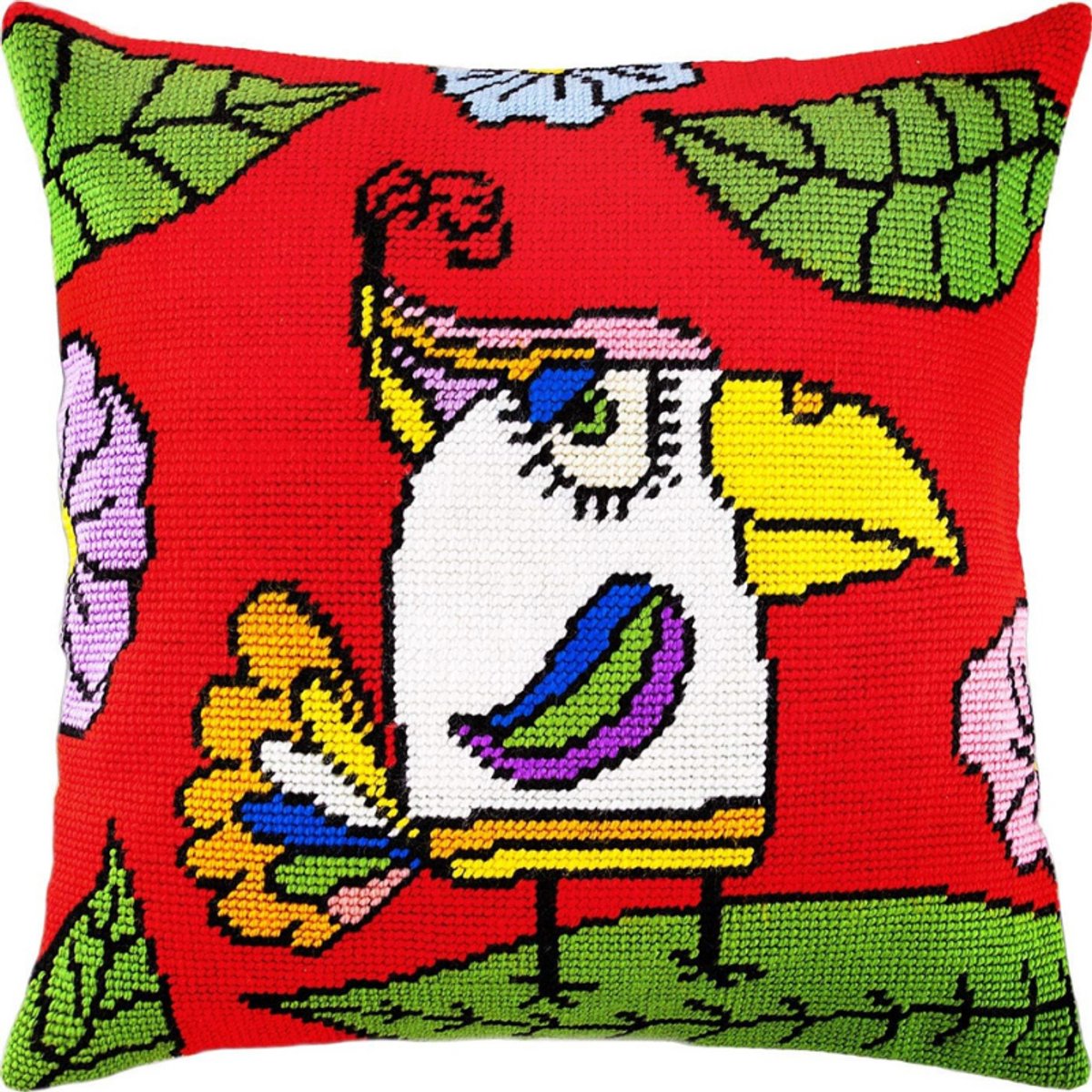 BOG Sierkussenhoes 40x40cm - Gedrukt Wandtapijt Canvas - Europese Kwaliteit - Zonder Vulling ROOD