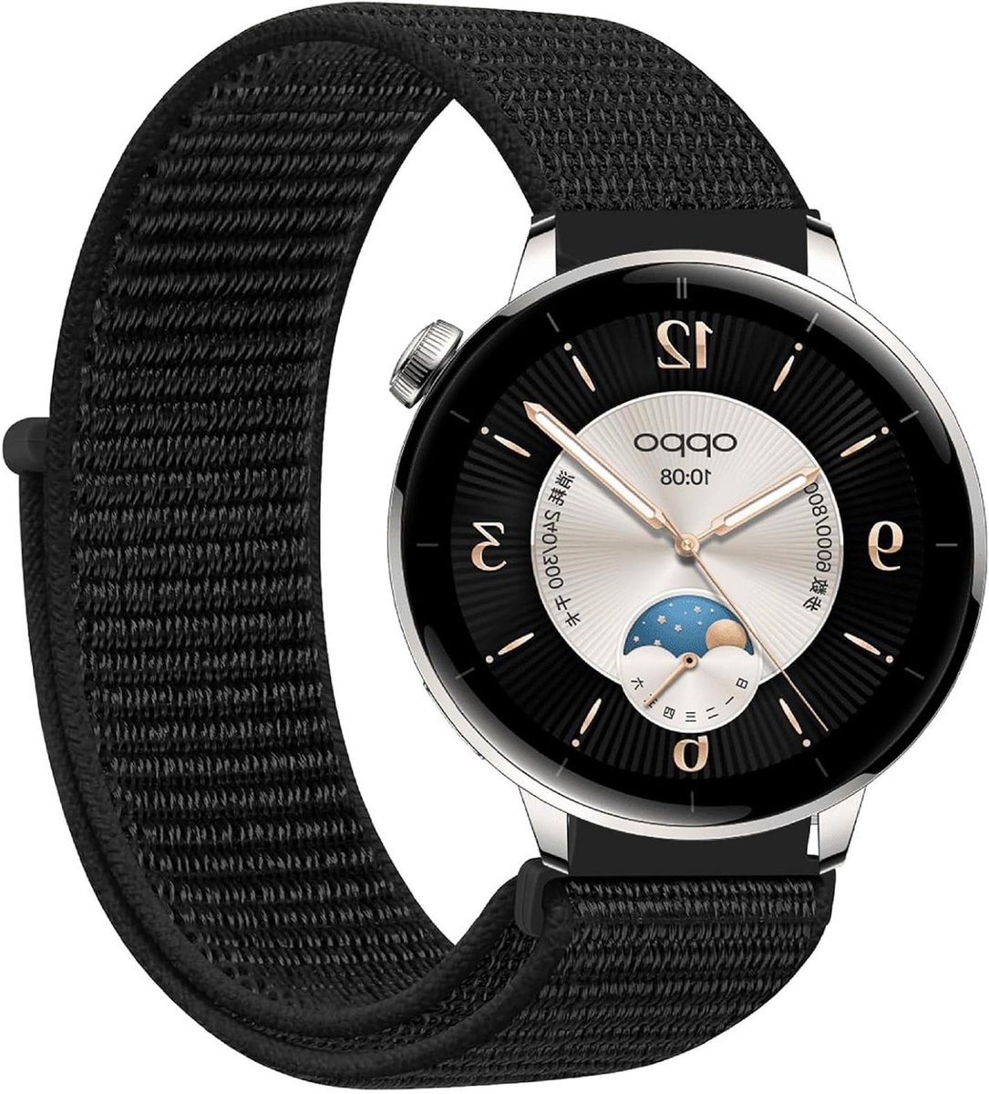 Nylon horlogebandje, 43 mm, ademend en sportief, gevlochten nylon, unisex polo armband.