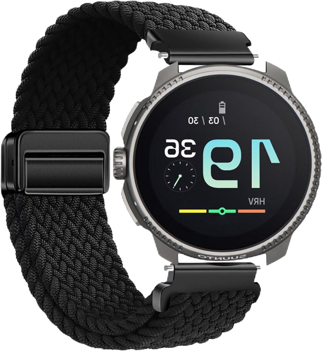 Band compatibel met sporthorloge, flexibele nylon gevlochten band, vervanging voor SUUNTO RACE 49 mm, unisex.
