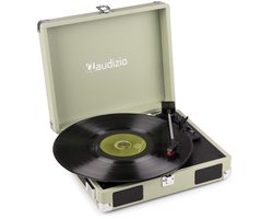 Platenspeler met speakers - Audizio RP111G - Retro platenspeler - LP speler - Model 2025 - Groen