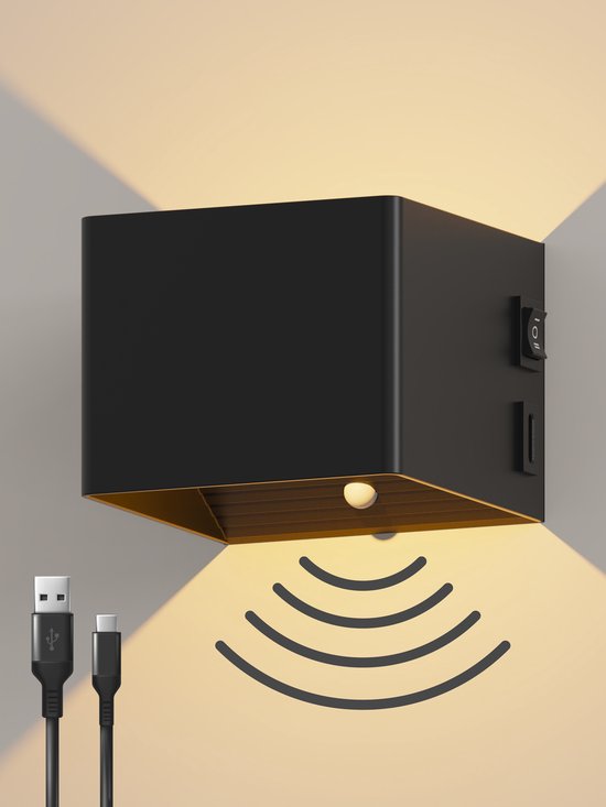 Oplaadbare Wandlamp - 1 pack - Extra grote accu - 7800 mAh - Bewegingssensor - Binnen - Vivid Green