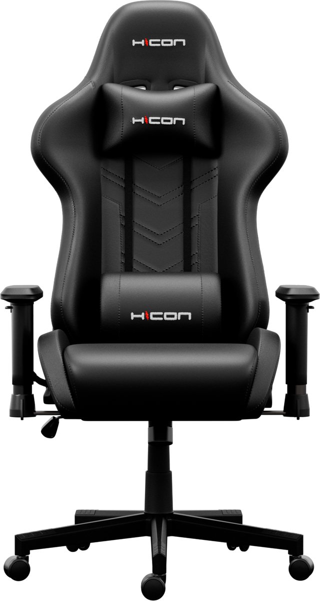 HICON® Bureaustoel - Ergonomische Bureaustoel - Voetsteun - Hoogte Verstelbaar - Powell - Kunstleer - Zwart Grijs