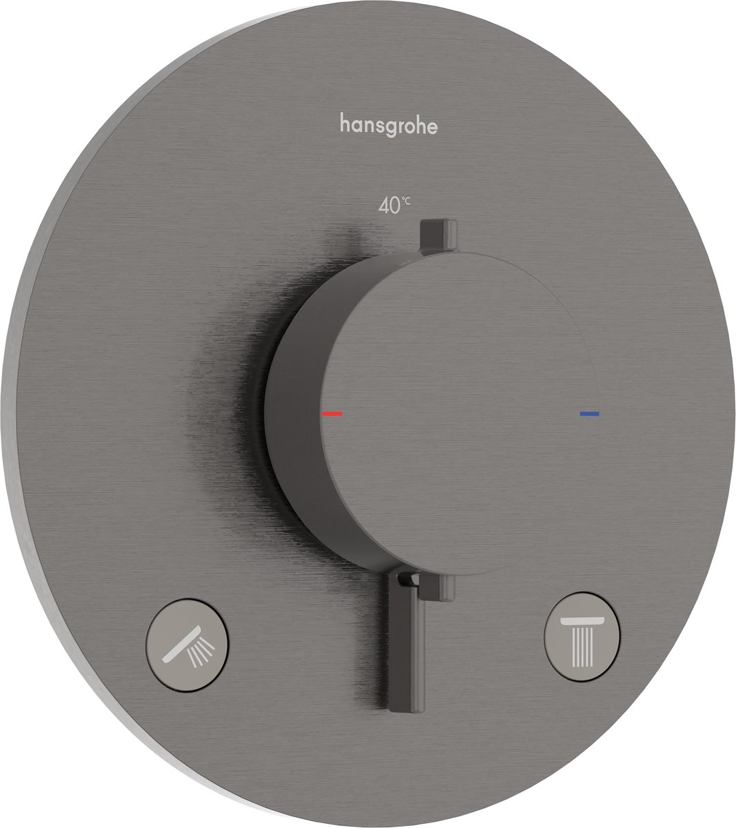 hansgrohe Ecostat Comfort S - Inbouwthermostaat - Ecostat thermostaat - voor 2 functies - Brushed Black Chrome