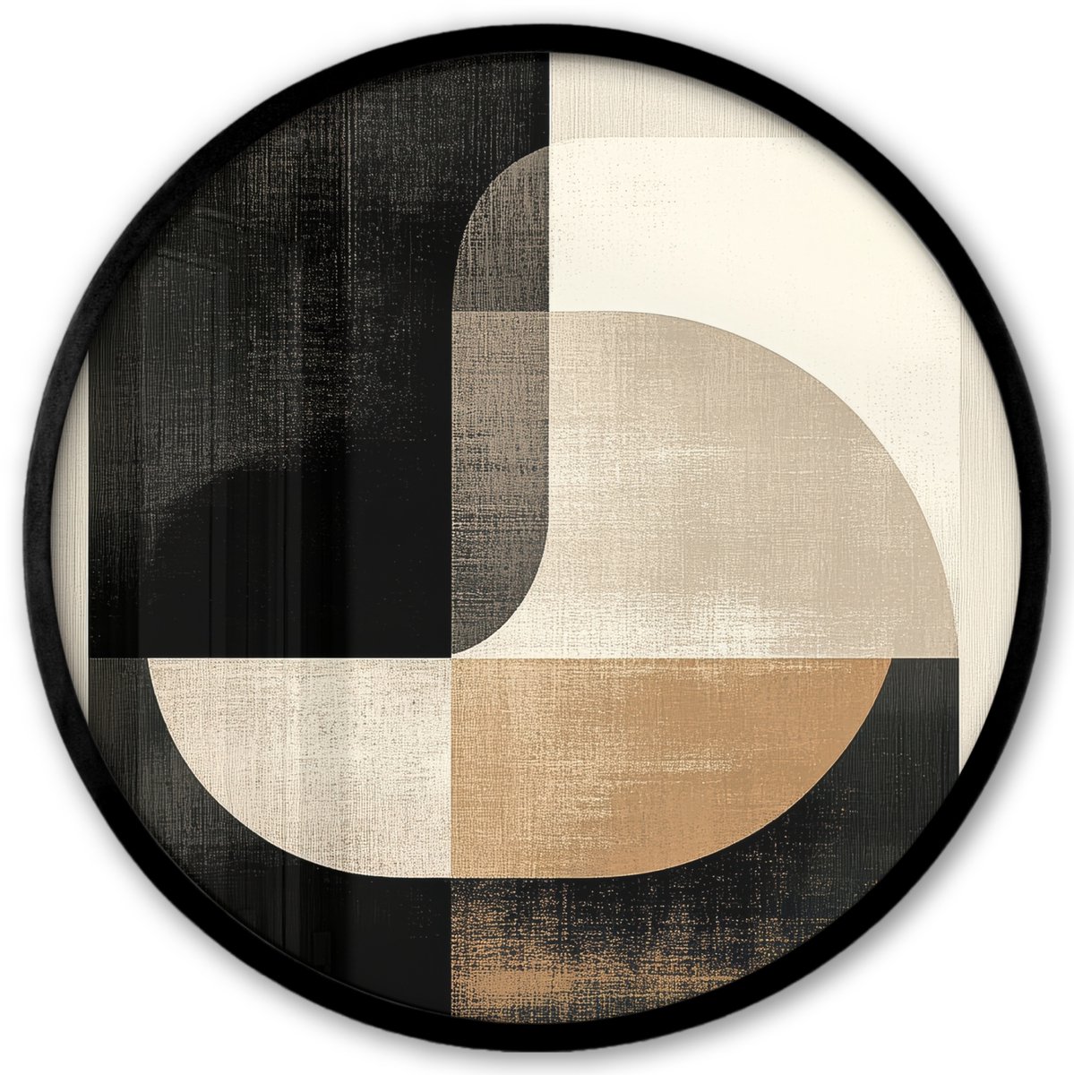 FrameYourWall Poster in lijst Rond - Fotolijst 40x40 cm - Posters - Modern - Vierkant - Vormen - Ronde posterlijst zwart - Decoratie - Wanddecoratie woonkamer - Muurdecoratie slaapkamer Modern - Vormen