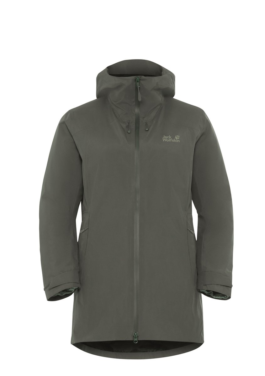 Jack Wolfskin Icecape 3in1 Down Jacket Women RDS Donsjas Waterdicht 3in1- Dames Groen