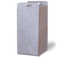 Laundry Bag - 75L - Lichtgrijs - Wasmand – Opvouwbaar - Vilt opbergmand