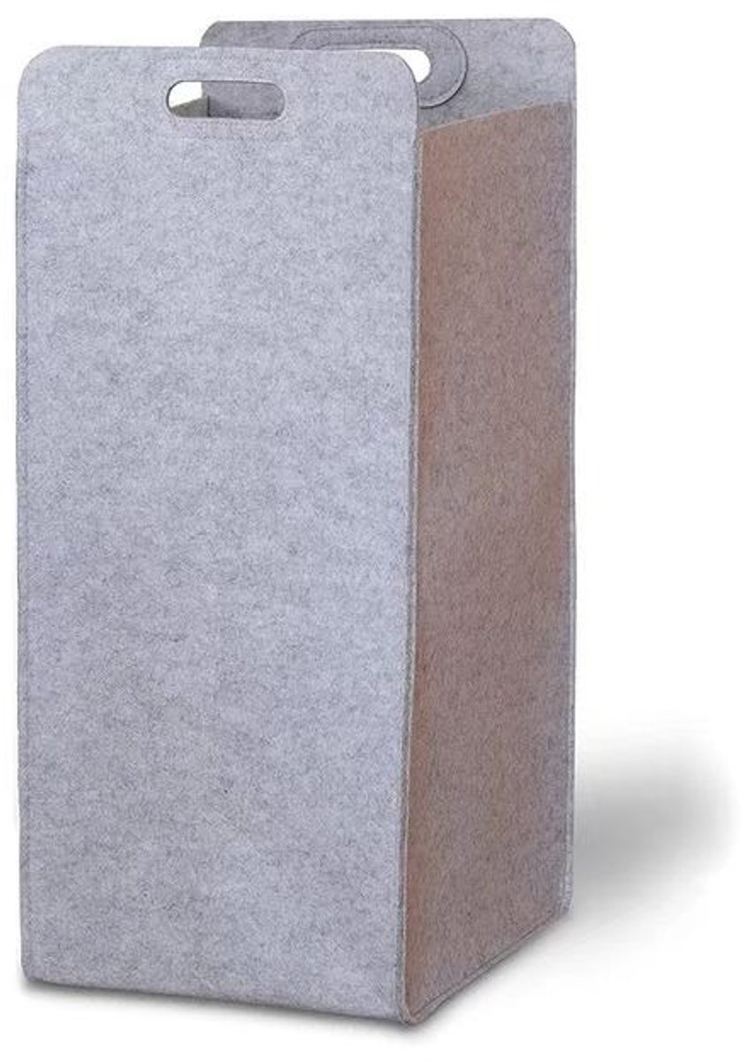 Laundry Bag - 75L - Lichtgrijs - Wasmand – Opvouwbaar - Vilt opbergmand