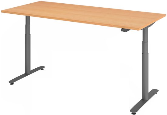 XLR 19G | 180 x 80 | Bureau réglable électriquement en hauteur. - Hêtre 180 x 80 Hauteur de table I Réglable électriquement en hauteur