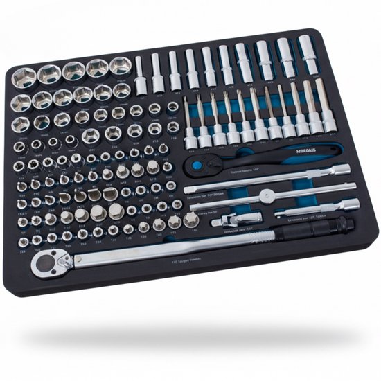 Jeu de clés à douille Maximus - Enregistrement 1/2" - en module souple - 120 pcs