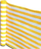 Balkonscherm - balkondoek - zonwering en privacy - 5 meter lengte - Wit en geel