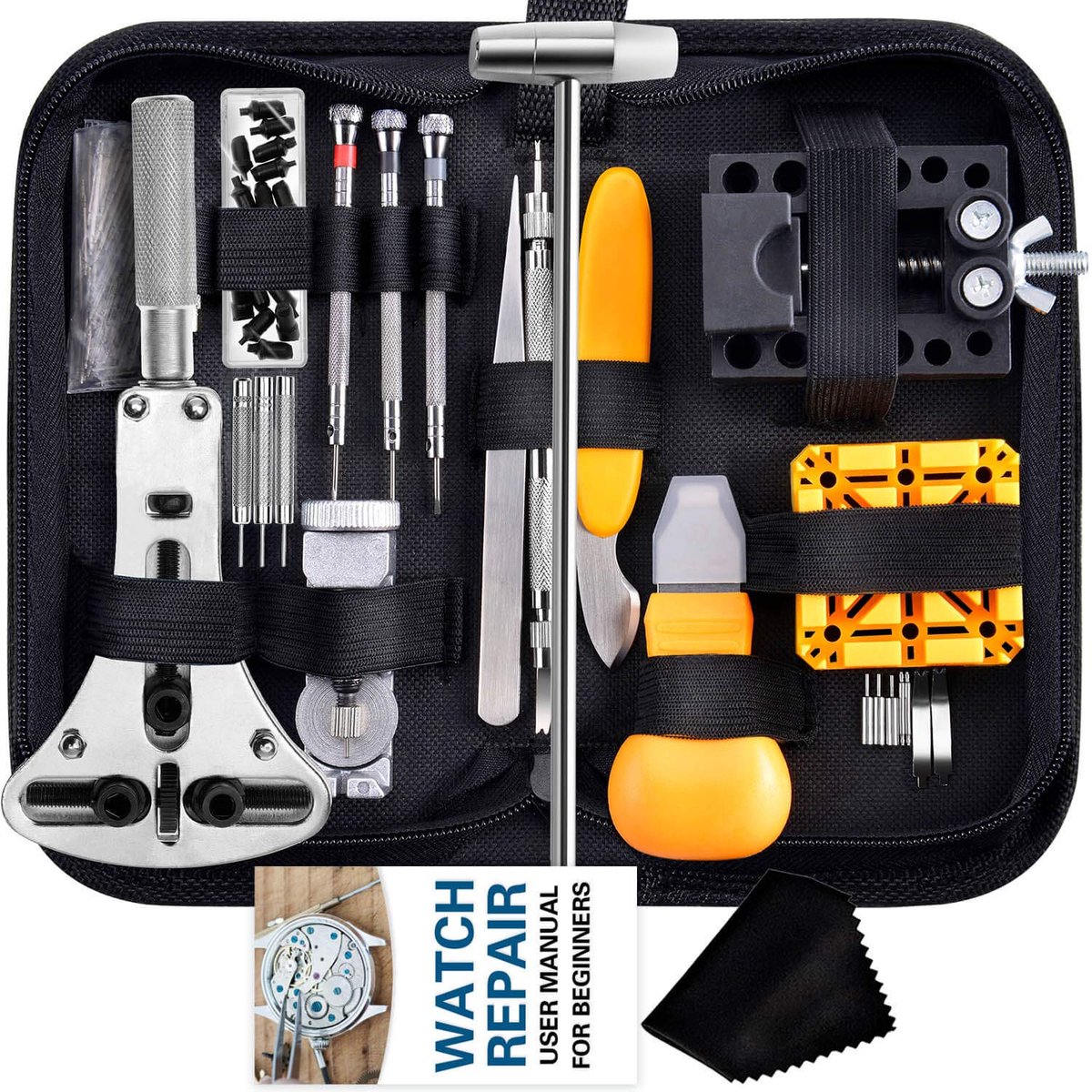 TRANKIELO® - Uitgebreide Horloge Reparatie Kit - 187-Delige Set Inclusief Horloge Link Pin Remover en Horloge Back Case Removal Tools - Geschikt voor Horloge Band Aanpassingen, Batterij Vervanging en Reparaties