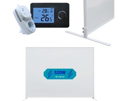 DVHS infrarood paneel set - 60 x 90 cm (520 watt) - Vrijstaand & Verplaatsbaar - met Zwarte draadloze RF thermostaat - lokaal bijverwarmen