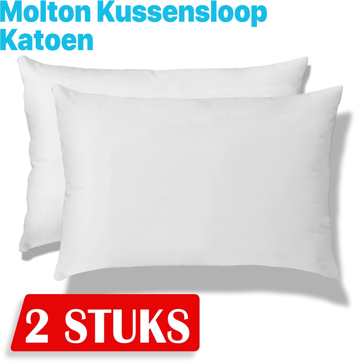Litalente Molton Kussensloop Super Zachte Kussensloop/Kussenbeschermer 60x70 cm (set van 2) - Hypoallergeen, Ademend en Geluidsloos Katoen voor Optimale Kussenbescherming | Beschermt Tegen Allergenen,Perfect voor Kinderen, Huisdieren en Allergiegevoelige Wit