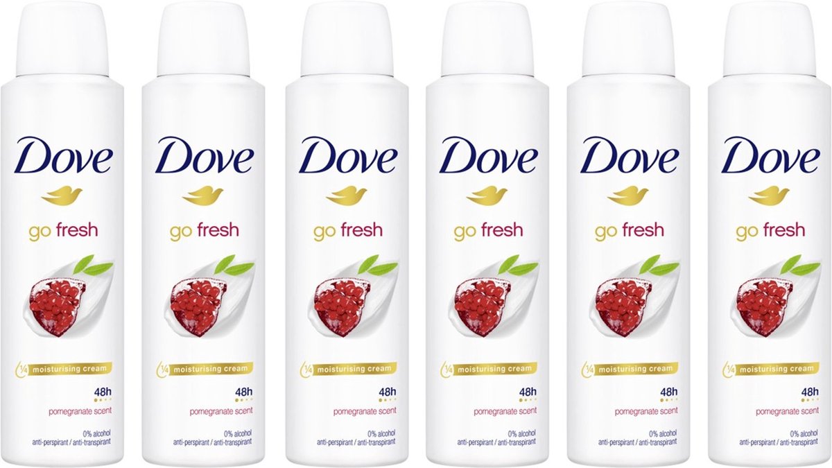 Dove Deo Spray - Go Fresh Granaatappel - 6 x 150 ml - Pomegranate & Lemon Verbana