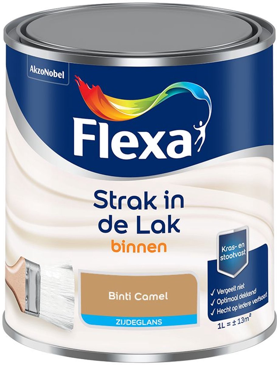 Flexa - Strak in de Lak Binnenlak Zijdeglans - Binti Camel - Mengverf - 1 L