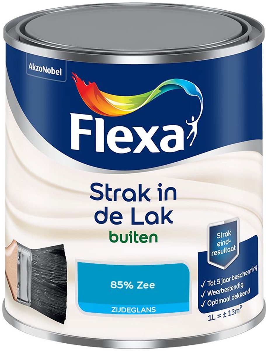 Flexa - Strak In De Lak Buitenlak Zijdeglans - 85% Zee - Mengverf - 1 L