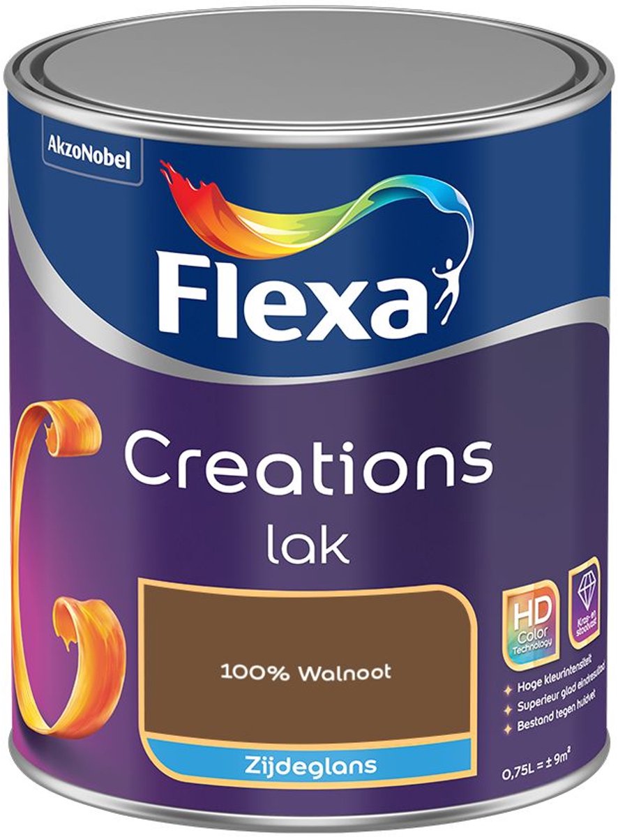 Flexa - Creations Lak Zijdeglans - 100% Walnoot - Mengverf - 0.75 L