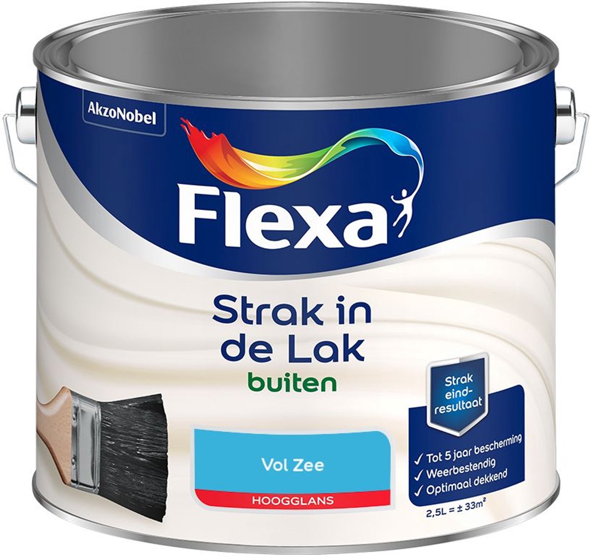 Flexa - Strak in de Lak Buitenlak Hoogglans - Vol Zee - Mengverf - 2.5 L