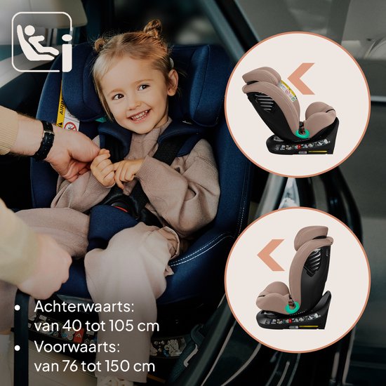 Lionelo Bastiaan One - i-Size Autostoeltje 4in1 - 360° EasyTurn - ISOFIX & TopTether - Groep 0-1-2-3 - 40-150cm - R129 Goedgekeurd - Geavanceerde Zijbescherming - Memory Foam Hoofdsteun - 13-standen Verstelbaar - 4-traps Rugleuning - DriSeat Inzet van LIONELO — afbeelding 5