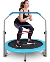 SereneLife Fitness Trampoline- 91/102 cm Mini Trampoline – Opvouwbare Fitness Trampoline voor Kinderen en Volwassenen Tot 100 kg