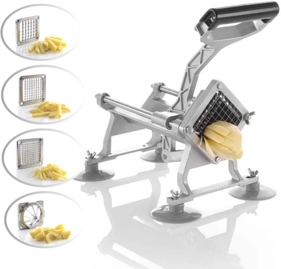 Foto: Aximo frietsnijder patatsnijder aluminium fritessnijder professioneel inclusief vier rvs messen 43x16 8x h 29cm ook voor groentes