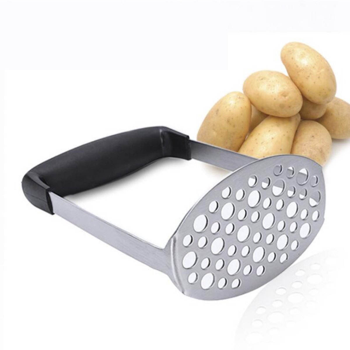 EXCITAT Aardappelstamper - Groentestamper - RVS - Geschikt voor aardappelpuree - Zwart