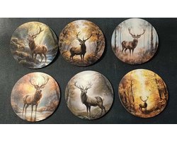 Onderzetters edelhert, 6 stuks