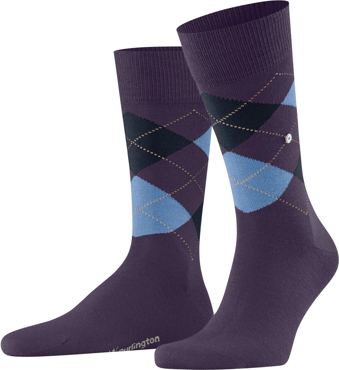 Burlington Edinburgh gedessineerd wol sokken heren rood - maat 40-46
