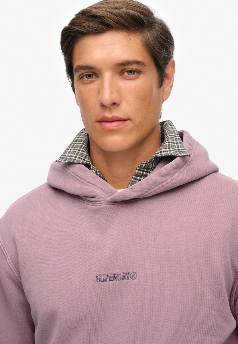 Superdry Micro Logo Hoodie Heren Hoodies Dry Elderberry