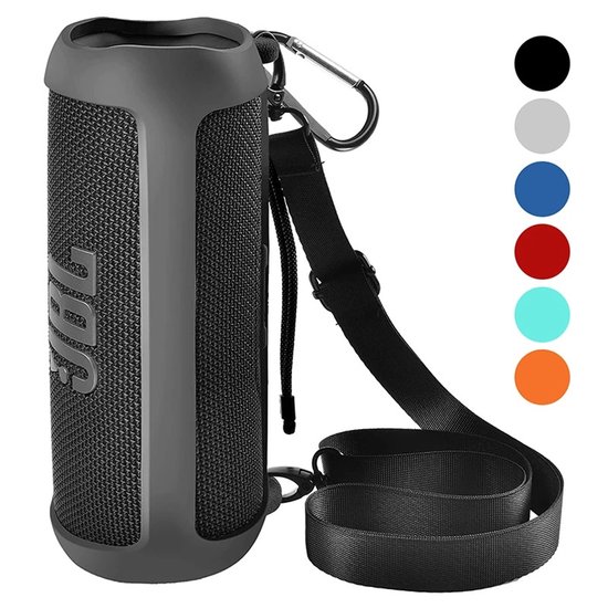 Beschermhoes geschikt voor JBL Flip 6 Bluetooth Speaker - Inclusief Draagriem - Kleur Rood - Schokbestendig - Krasbestendig - Siliconen - Hoesje - Case - Bescherming - Rood van Merkloos — afbeelding 4