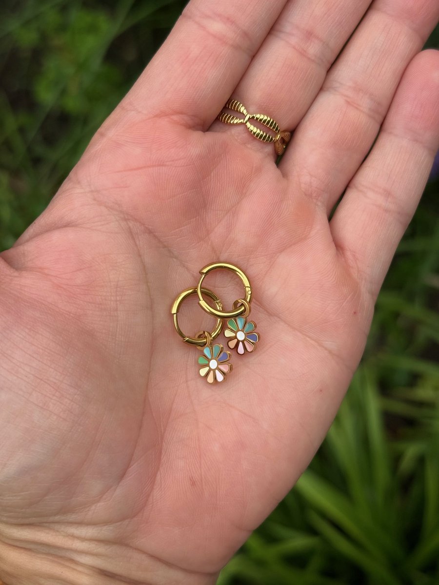 Kinderoorbellen - Stainless steel - Meisjes oorbellen - Oorbellen - Hypoallergeen - Sieraden - Bloemetjes oorbellen - Goud - Cadeautje meisje - Ringetjes oorbellen