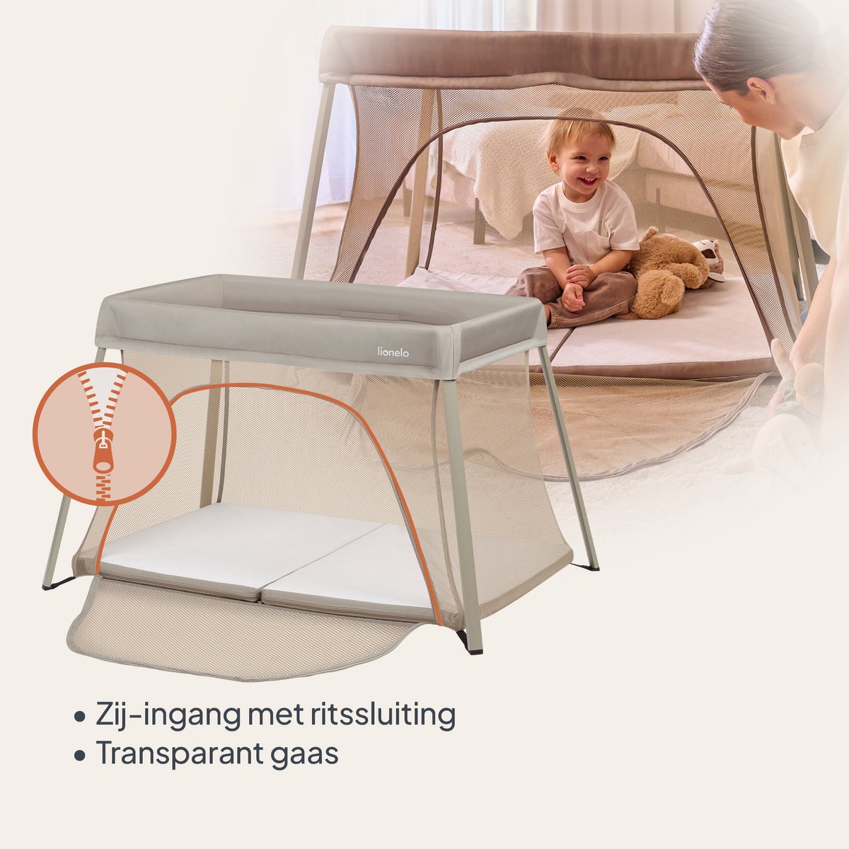 Lionelo Alice – compact 3-in-1 babybedje tot 15 kg thumbnail 2