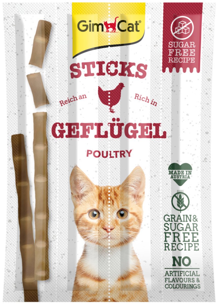 24x GimCat Sticks Gevogelte 4 stuks