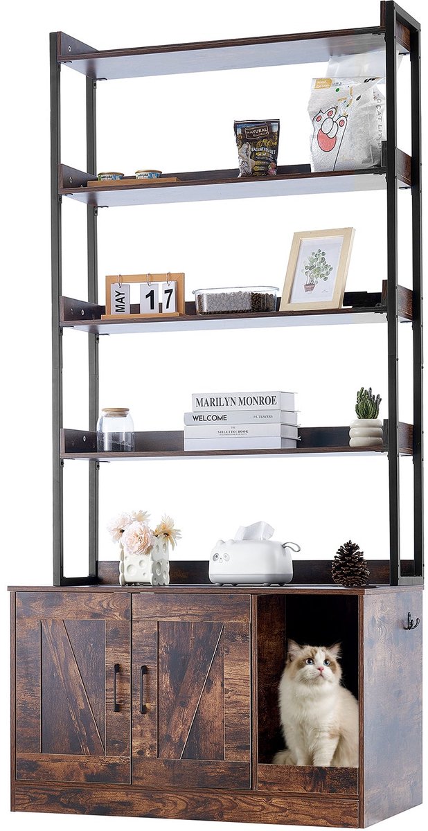 Kattenbak Kast – Kattenbak Meubel – Kattenbak Oplossing – Kattenbak Verstopper – Kattenbak Kabinet – Houten Kast Met Opbergruimte – Ventilatie En Krabmateriaal – Draagvermogen 68 Kg Kattenbak Kast – Kattenbak Meubel – Kattenbak Oplossing – Kattenbak Verstopper – Kattenbak Kabinet – Houten Kast Met Opbergruimte – Ventilatie En Krabmateriaal – Draagvermogen 68 Kg