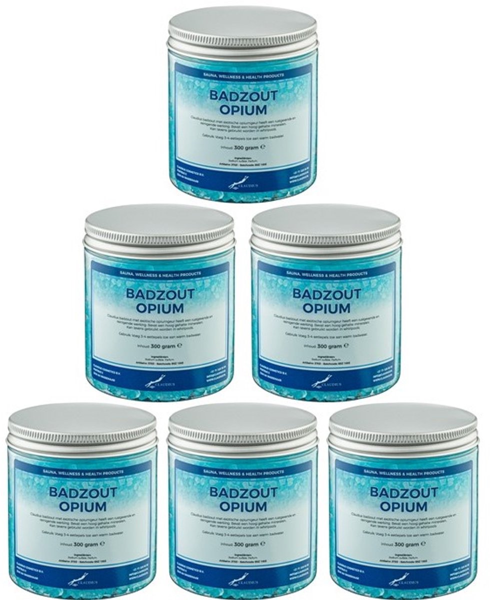 Claudius Badzout Opium - 300 gram - Pot met aluminium deksel - set van 6 stuks