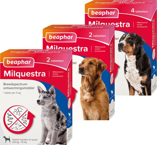 Beaphar Milquestra Kleine Hond/Puppy - Ontwormingsmiddel - 2 Tabletten