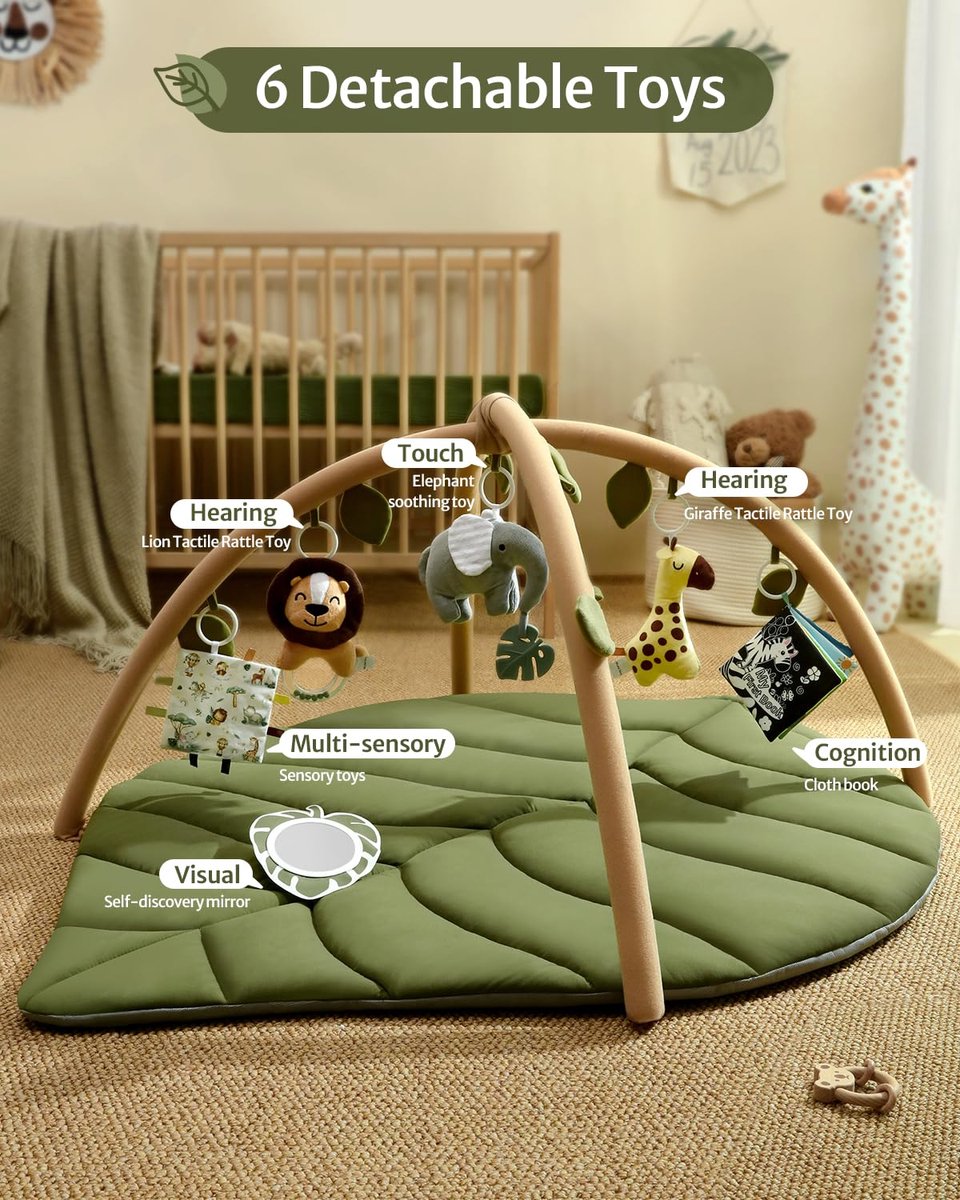 Bolke -Speelmat Baby & Speelkleed Baby – Luxe Babygym met 6 Afneembare Speeltjes | Veilig & Comfortabel - het grote speelgoedboek 2026 — afbeelding 2