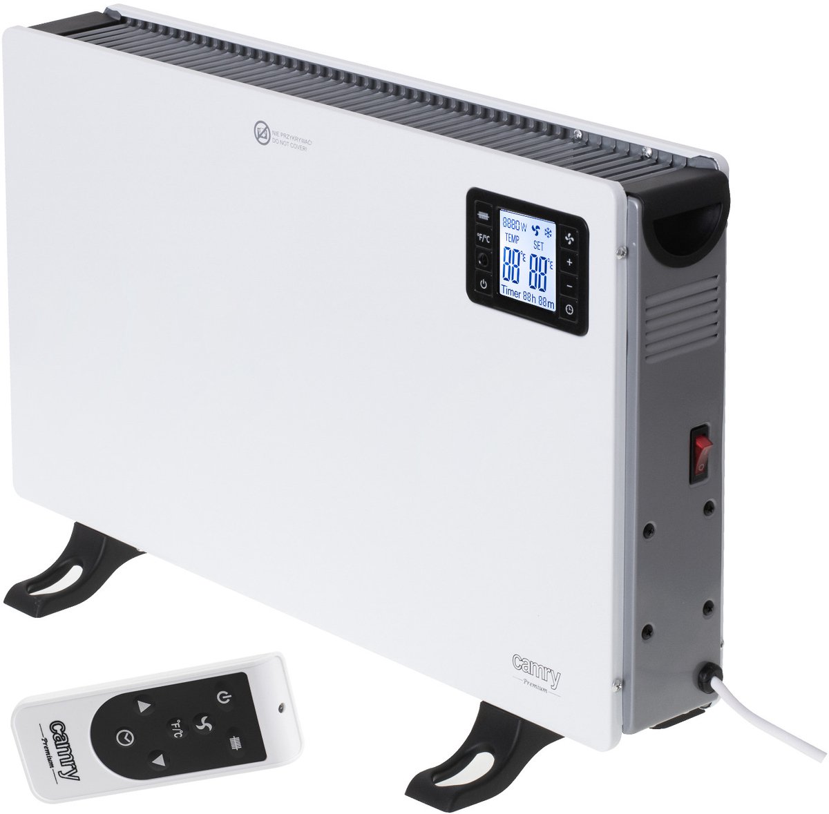 Camry - Kachel - convectorkachel - vermogen 2000W - LCD-scherm, afstandsbediening, timer, thermostaat, CR 7739