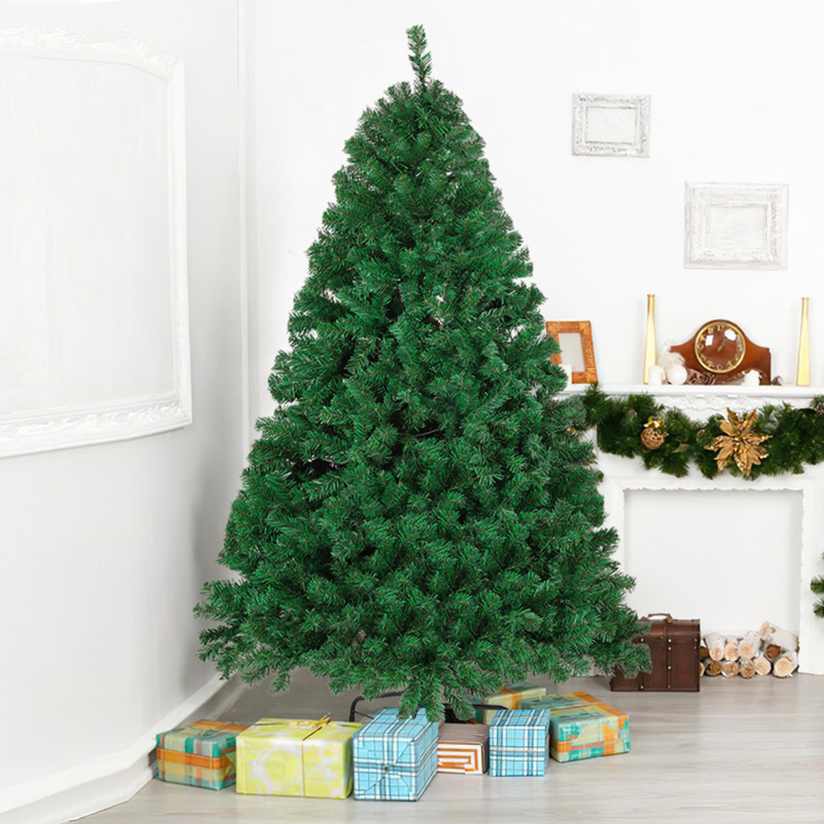 180cm Kunstkerstboom - Realistische PVC Kerstboom - Metalen Standaard - Zonder Verlichting - Groen – foto 8