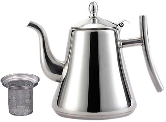 Theepot met zeef, 1500 ml glazen theepot met deksel, theepot, glazen