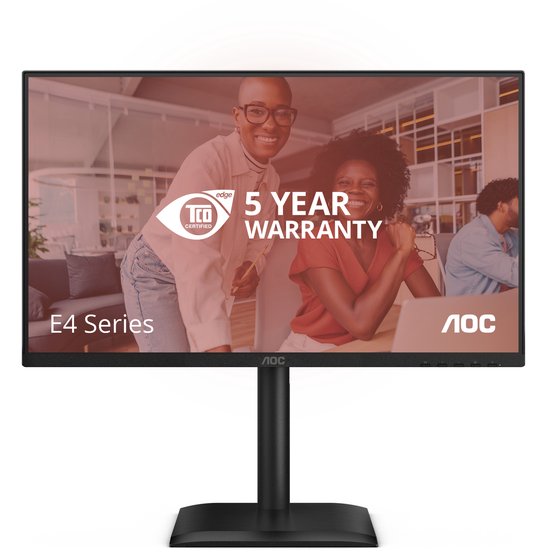 AOC E4 24E4CV computer monitor 60,5 cm (23.8") 1920 x 1080 Pixels Full HD LED Zwart