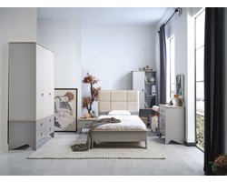 Kirpi Kids - Atlas Kinderkamer - Bed - Kledingkast - Nachtkastje