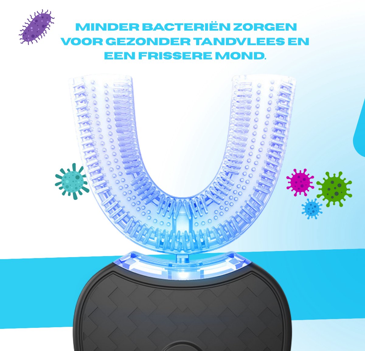 Twinsbrush Smart Brush - 3in1 Elektrische Tandenborstel - U-Vormige Tandenborstel - Smart brush Tanden - Smart Brush - Tandenborstels - Tanden bleker - 4 standen - Zwart - Draadloos — afbeelding 5