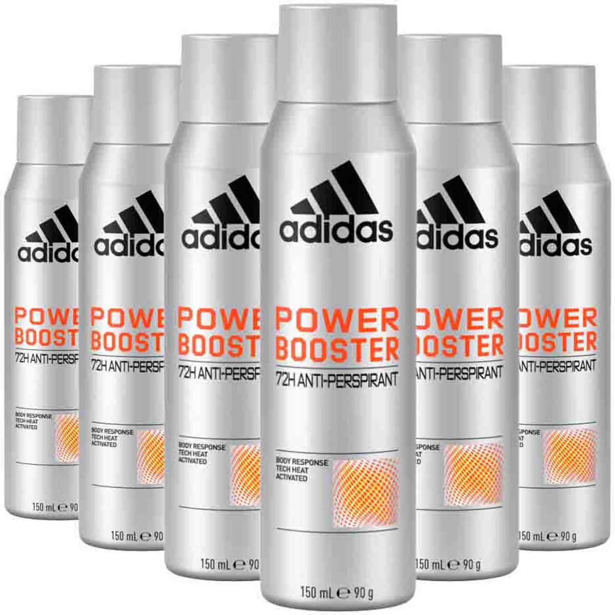 Adidas Deodorant Power Booster - 6 x 150 ml - Voordeelverpakking