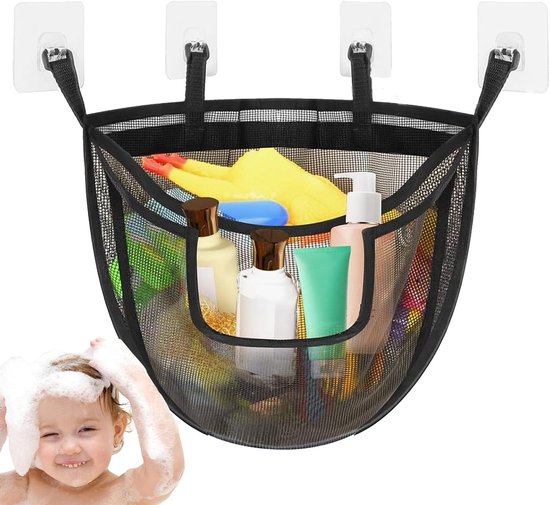 Norhogo Panda net badkuip speelgoed badspeelgoed opbergen, badspeelgoednet, voor baby's, badkamerspeelgoedhouder om aan de muur te bevestigen, om speelgoed voor kinderen en peuters