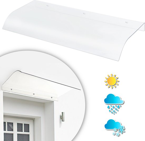 UV-bescherming, voordeur, schaalbare gebogen deur, raamluifel, luifel voor tuin, patio, veranda, luifel, onzichtbare transparante polycarbonaat, regenbescherming (50 x 140 cm