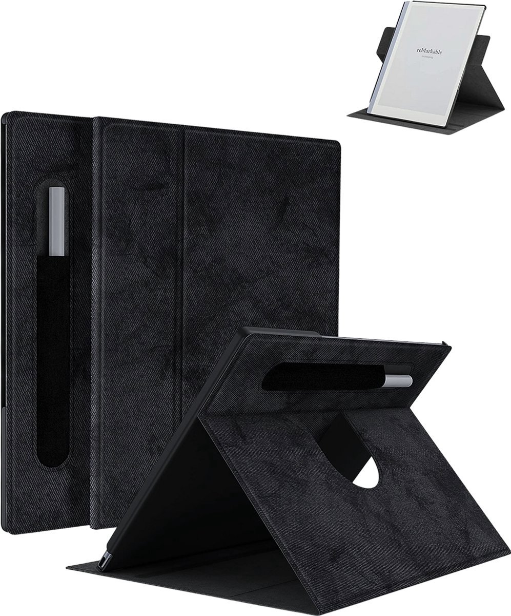 Tablet hoes - Geschikt voor Remarkable 2 (Niet voor Pro) - Folio - Cover - Zwart