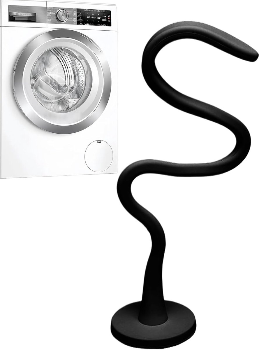 Image of 1 Zwarte Magnetische Wasmachine Deurhouder - 4,3 × 43,5 cm - Voorlader Wasmachine Deurhouder - Universele Flexibele Deurstopper - Voorkomt Geurtjes en Schimmel - Siliconen Houder - Buigzaam - Geschikt voor de meeste wasmachines